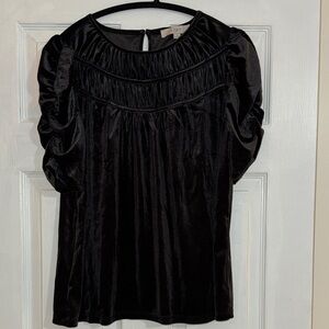 LOFT Black Velvet Blouse